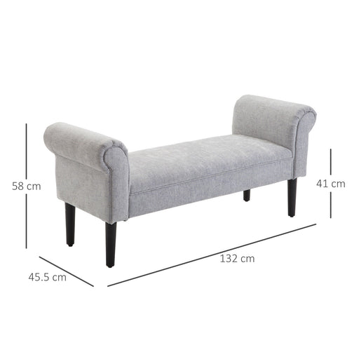 Stylish Ottoman Bed End Bench - Grey