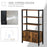 Industrial Bookshelf, Storage Cabinet with 3-Tier with Doors, for Home Office, Living Room Rustic Brown