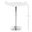 Square Height Adjustable Bar Table Counter Pub Desk with Metal Base for Home Bar, Dining Room, Kitchen, White