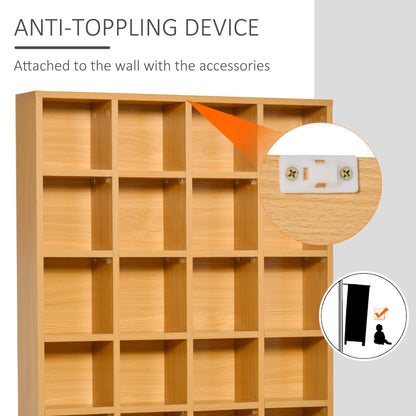 480 CD / 312 DVD Storage Shelf Rack Media Storage Unit Shelves Racks Wooden Bookcase Display Unit with 4 Adjustable Shelves Wood