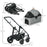 Dog Stroller Pushchair Detachable Pet Carrier Carrying Bag Foldable Trolley Shock absorbing System Adjustable Handlebar for Small Dogs Grey