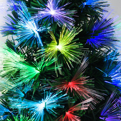 4ft Pre-Lit Fibre Optic Christmas Tree with 130 Multicolour LEDs