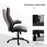 PU Leather Office Chair, Swivel Computer Desk Chair with Adjustable Height, Flip Up Armrests and Tilt Function, Dark Brown