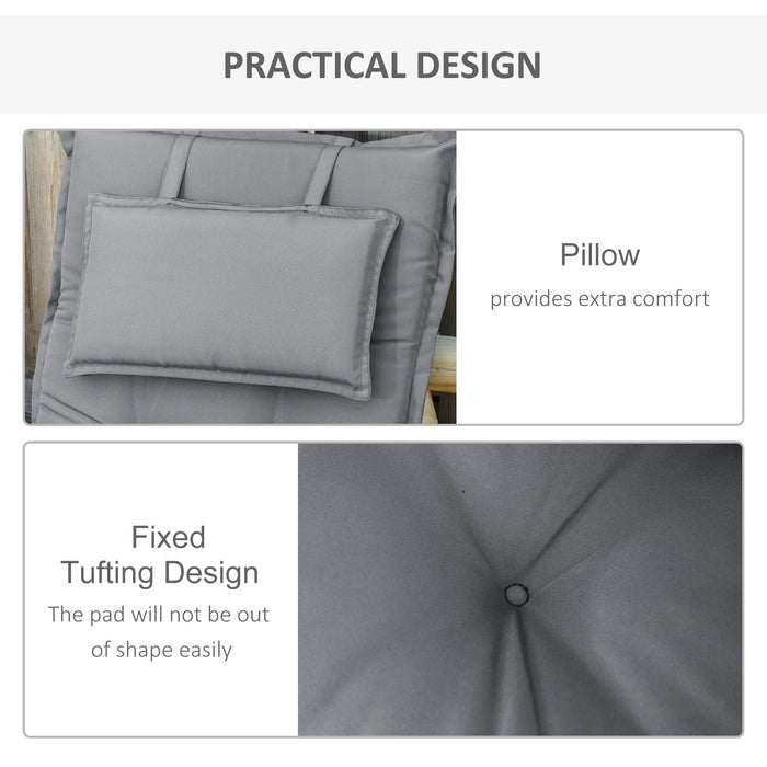 Set of 2 Outdoor Chair Cushions, High Back Padded Patio Chair with Pillow for Indoor and Outdoor Use,20L x 50W x 9D cm Dark Grey