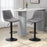 Adjustable Bar Stools Set of 2 Counter Height Barstools Dining Chairs 360° Swivel with Footrest for Home Pub, Grey