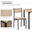 3 Pcs Dining Set, MDF/Steel- Wood/Grain/Black