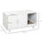 Wooden Cat Litter Box Enclosure & House with Nightstand/End Table Design, Scratcher, & Magnetic Doors, White