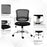 Office Chair Mesh Swivel Desk Chair with Lumbar Back Support Adjustable Height Armrests Black