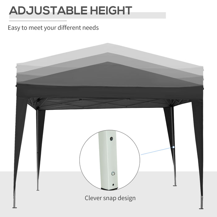 3 x 3 Meters Pop Up Water Resistant Gazebo Wedding Camping Party Tent Canopy Marquee with Carry Bag and 2 Windows, Black