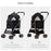 Detachable Pet Stroller, 3 In 1 Dog Cat Travel Carriage, Foldable Carrying Bag w/ Universal Wheels, Brake, Canopy, Basket, Storage Bag - Black