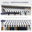 2.5m x 2m Garden Patio Manual Awning Canopy Sun Shade Shelter Retractable with Winding Handle Blue White