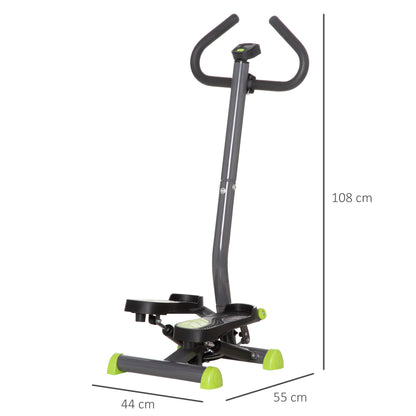 Adjustable Stepper Aerobic Ab Exercise Fitness Workout Machine with LCD Screen & Handlebars