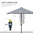 Outsunny 2m Half Parasol Market Umbrella Garden Balcony Parasol with Crank Handle, Cross Base, Double-Sided Canopy, Grey