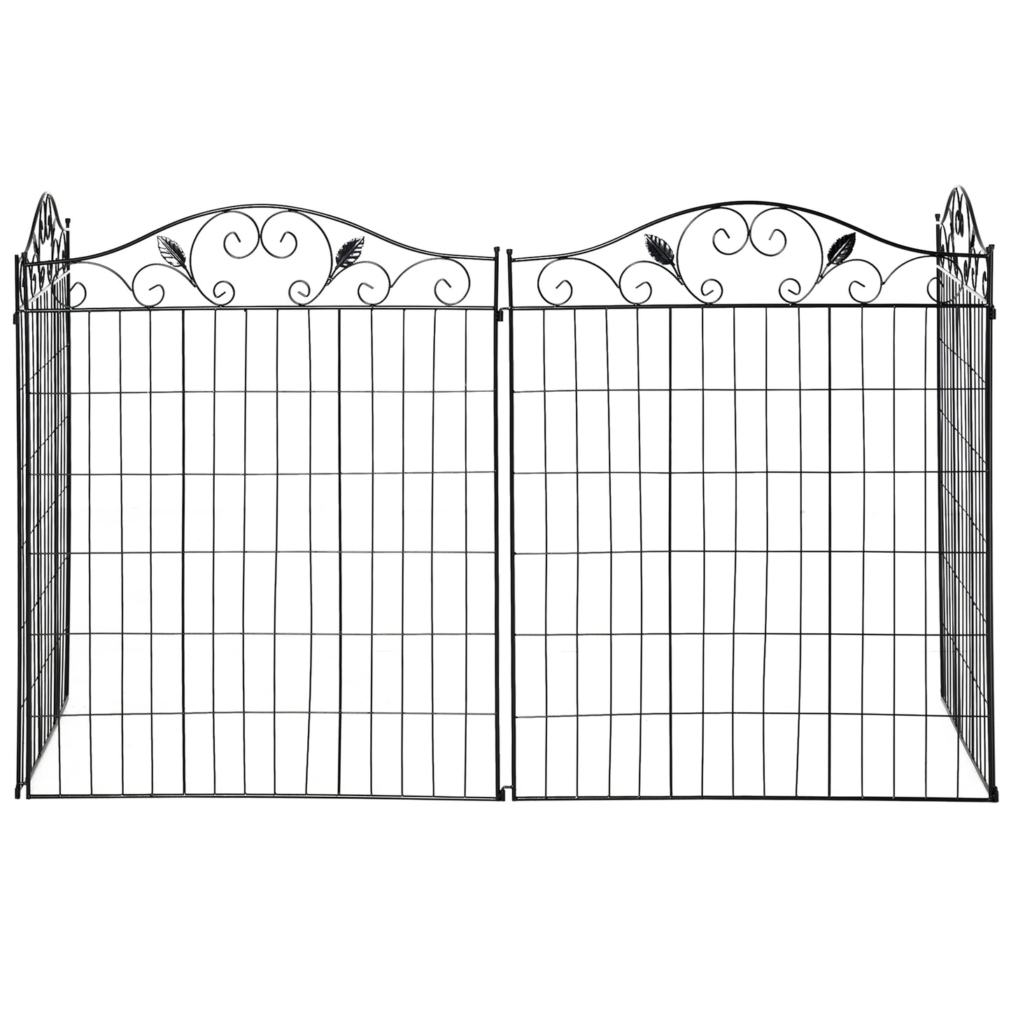 4 Panel Garden Decorative Fence - 44in x 12ft