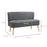 Modern Double Seat Sofa Loveseat Couch 2 Seater Compact Sofa Padded Linen Wood Leg Grey