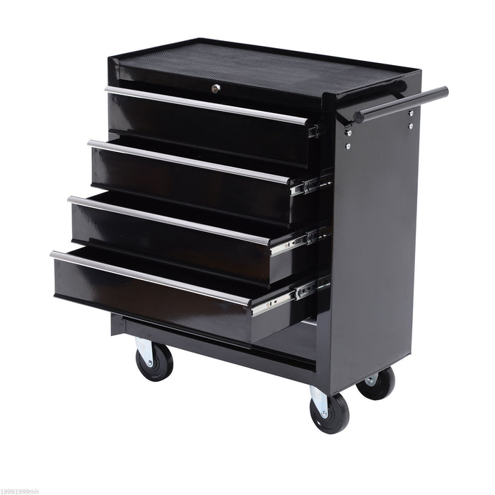 Cold Rolled Steel 5-Drawer Rolling Tool Storage Cabinet Tool Chest Black