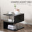 Coffee End Table S shape 2 Tier Storage Shelves Organizer Versatile Home office furniture (Black)