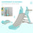 2 in 1 Kids Slide with Basketball Hoop Toddler Freestanding Slider Playset Exercise Toy 18 months -4 Years Old Deer Shaped Blue