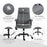 2-Point Massage Office Chair Linen-Look Ergonomic Adjustable Height w/ 360° Swivel 5 Castor Wheels Rocking Comfortable Executive Seat Grey