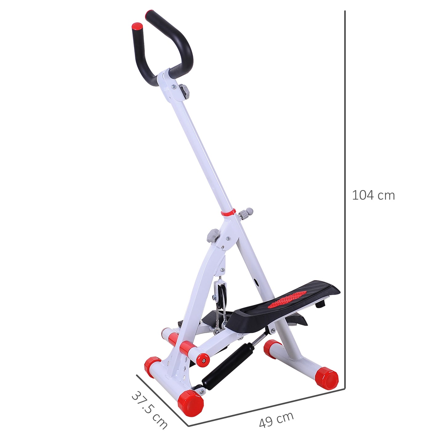 Foldable Step Machine, Height Adjustable Stepper w/ LCD Display and Handlebar, Twister Steppers for Exercise Workout Home Gym