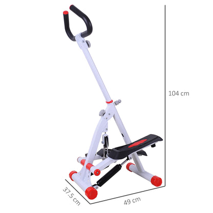 Foldable Step Machine, Height Adjustable Stepper w/ LCD Display and Handlebar, Twister Steppers for Exercise Workout Home Gym