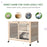 Wooden Rabbit Hutch Guinea Pigs House Bunny Small Animal Cage w/ Pull-out Tray Openable Roof Wheels 91.5 x 53.3 x 73 cm, Natural