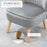 Velvet Accent Chair Occasional Tub Seat Padding Curved Back with Ottoman Wood Frame Legs Home Furniture Light Grey