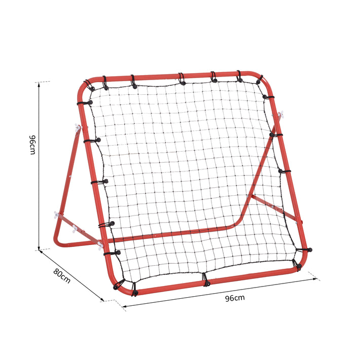 Rebounder Net W/PE Mesh Metal Tube, 96W x 80D x 96Hcm- Red and Black