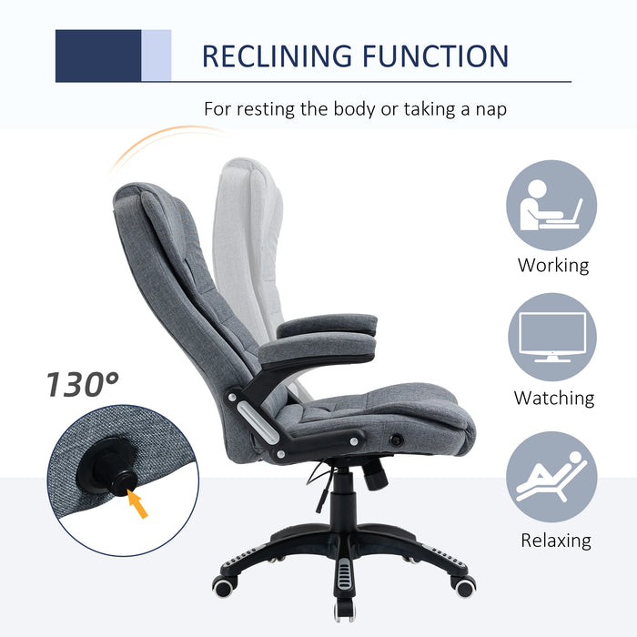 Ergonomic Swivel Chair Comfortable Desk Chair with Armrests Adjustable Height Reclining and Tilt Function Dark Grey