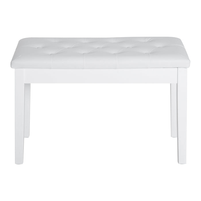 HOMCOM Faux Leather Piano Stool Makeup Stool Bench Dressing Table Seat with Storage 76x36x50cm, White