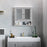 Kleankin Bathroom Mirror Cabinet, Wall Mounted with Double Mirrored Doors, Organiser Wall Mounted, Cupboard and Shelf, Grey