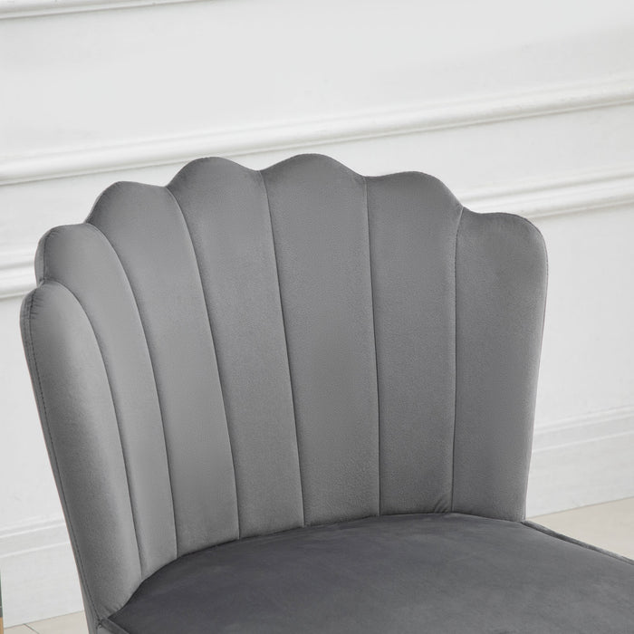 Velvet-Feel Shell Luxe Accent Chair