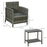 Rattan Bistro Set - two armchairs and a coffee table Wicker Grey