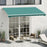 3.5 x 2.5 m Garden Patio Manual Awning Canopy Sun Shade Shelter with Winding Handle - Green