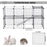 Guinea Pig Playpen Rabbit Playpen Metal Wire Fence Indoor Outdoor Small Animal Cage 36 Panel Enclosure Black