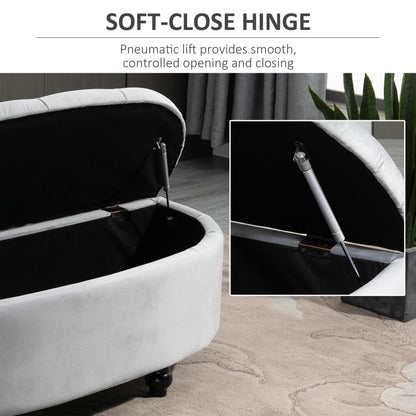 Semi-Circle Ottoman Storage Bench, Bed End Bench, Tufted Upholstered Window Seat Footrest