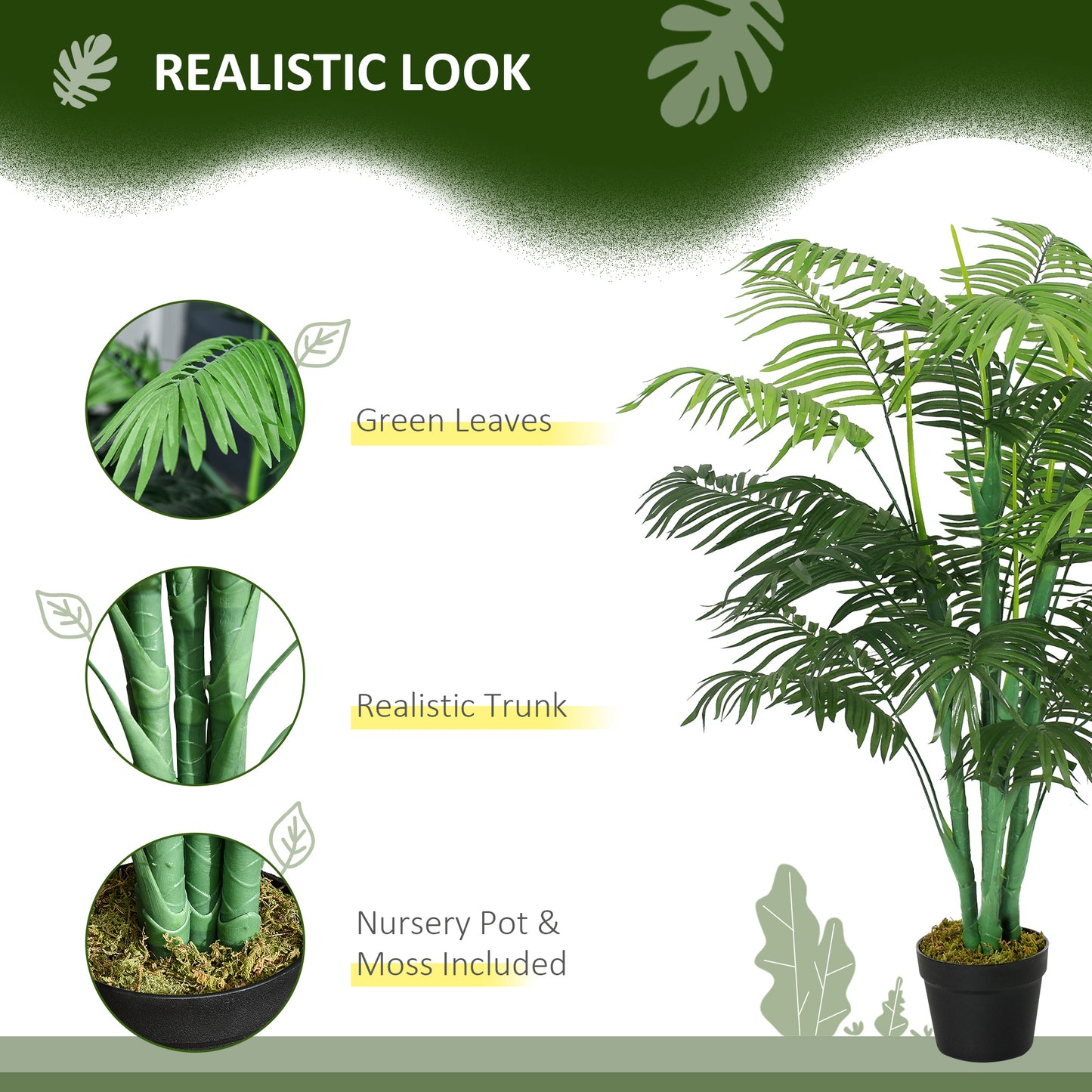 Tropical Palm - Artificial Plant (1.25m high)