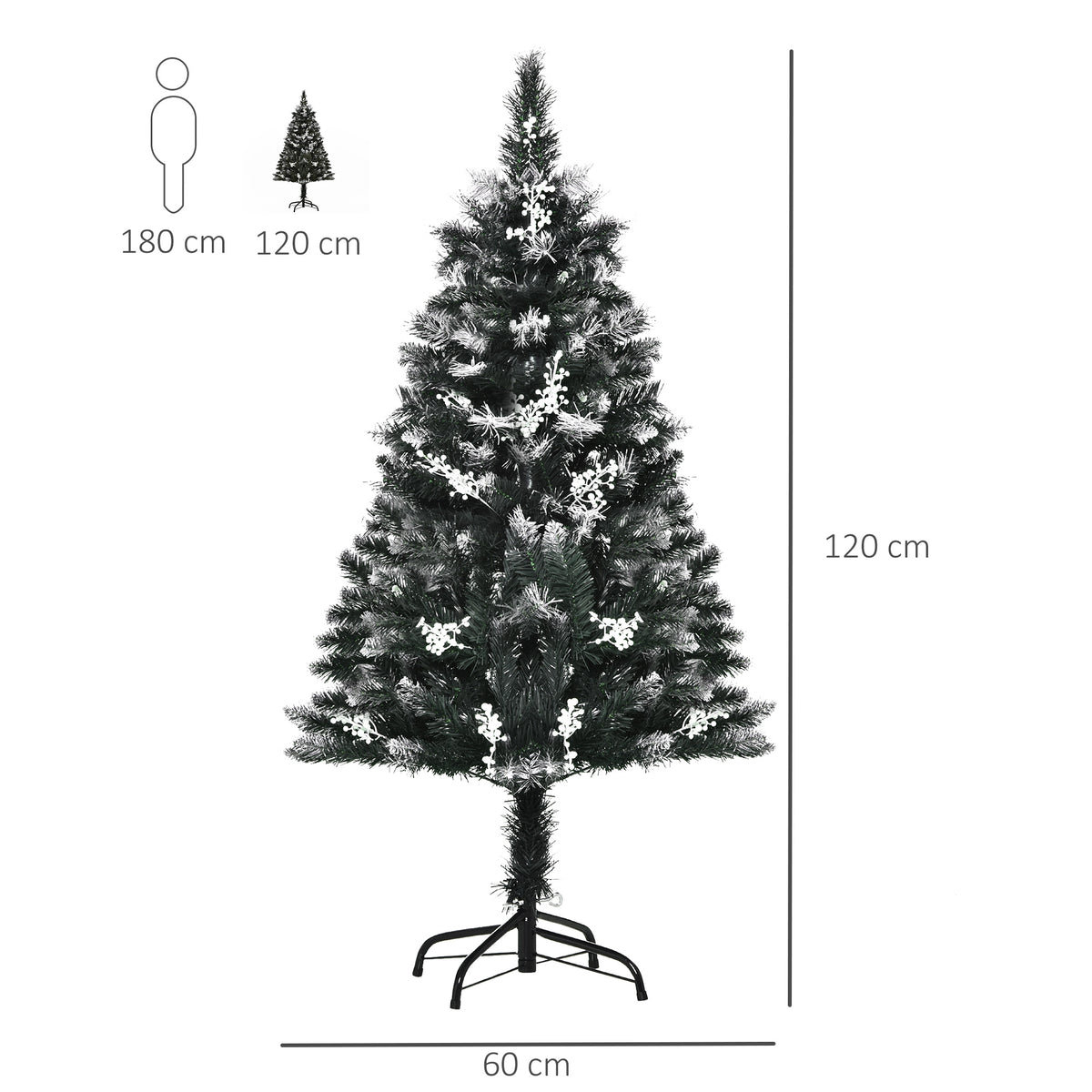 4ft Snow-Tipped Artificial Christmas Tree with White Berries