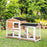 Two-Tier Rabbit Hutch Outdoor and Run Wooden Mobile Guinea Pig Hutch Bunny Cage w/ Wheels, Run, Slide-Out Tray, Ramp 157.4 x 53 x 99.5 cm