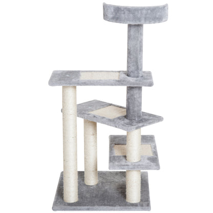 100 cm Cat Tree for Indoor Cats Kitten Scratch Scratching Post Climbing Tower Activity Center Grey