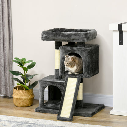 Cat Tree for Indoor Cats Activity Center Kitten Scratching Post Climbing Tower Black 59 x 39 x 83 cm