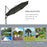 3(m) Patio Offset Parasol Roma Umbrella Cantilever Hanging Sun Shade Canopy Shelter 360° Rotation with Cross Base - Dark Grey