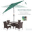 Outsunny 2.7M Garden Parasol Umbrella with Tilt and Crank, Outdoor Sun Parasol Sunshade Shelter with Aluminium Frame, Green