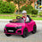 Compatible 6V Battery-powered Kids Electric Ride On Car Audi RS Q8 Toy with Parental Remote Control Music Lights USB MP3 Bluetooth Pink