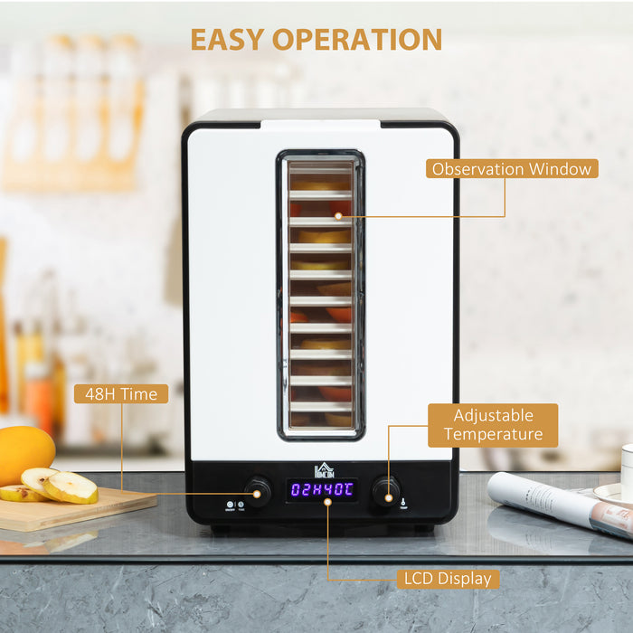 11 Tier Food Dehydrator, 550W Food Dryer Machine with Adjustable Temperature, Timer and LCD Display for Drying Fruit, Meat, Vegetable, White