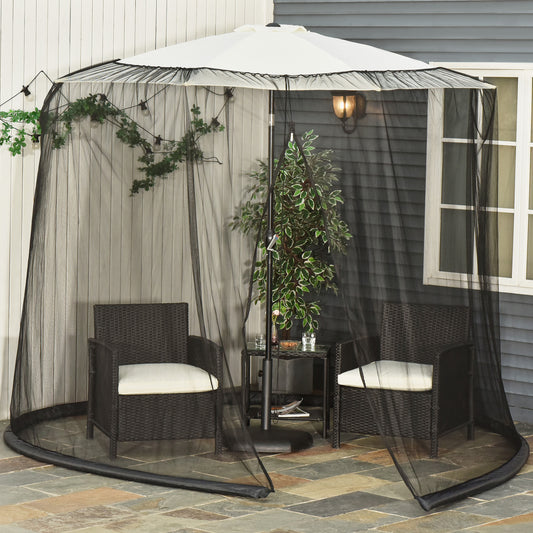 Patio Umbrella Mosquito Netting Umbrella  Screen Outdoor Patio Cover Mosquito Insect Net Zipped Door