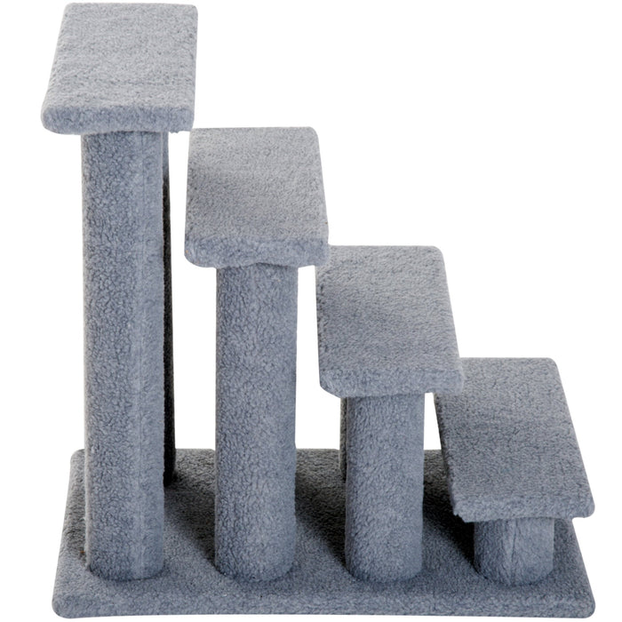 Dog Steps for Bed 4 Step Pet Stairs for Sofa Dog Cat Climb Ladder 63x43x60 cm Grey