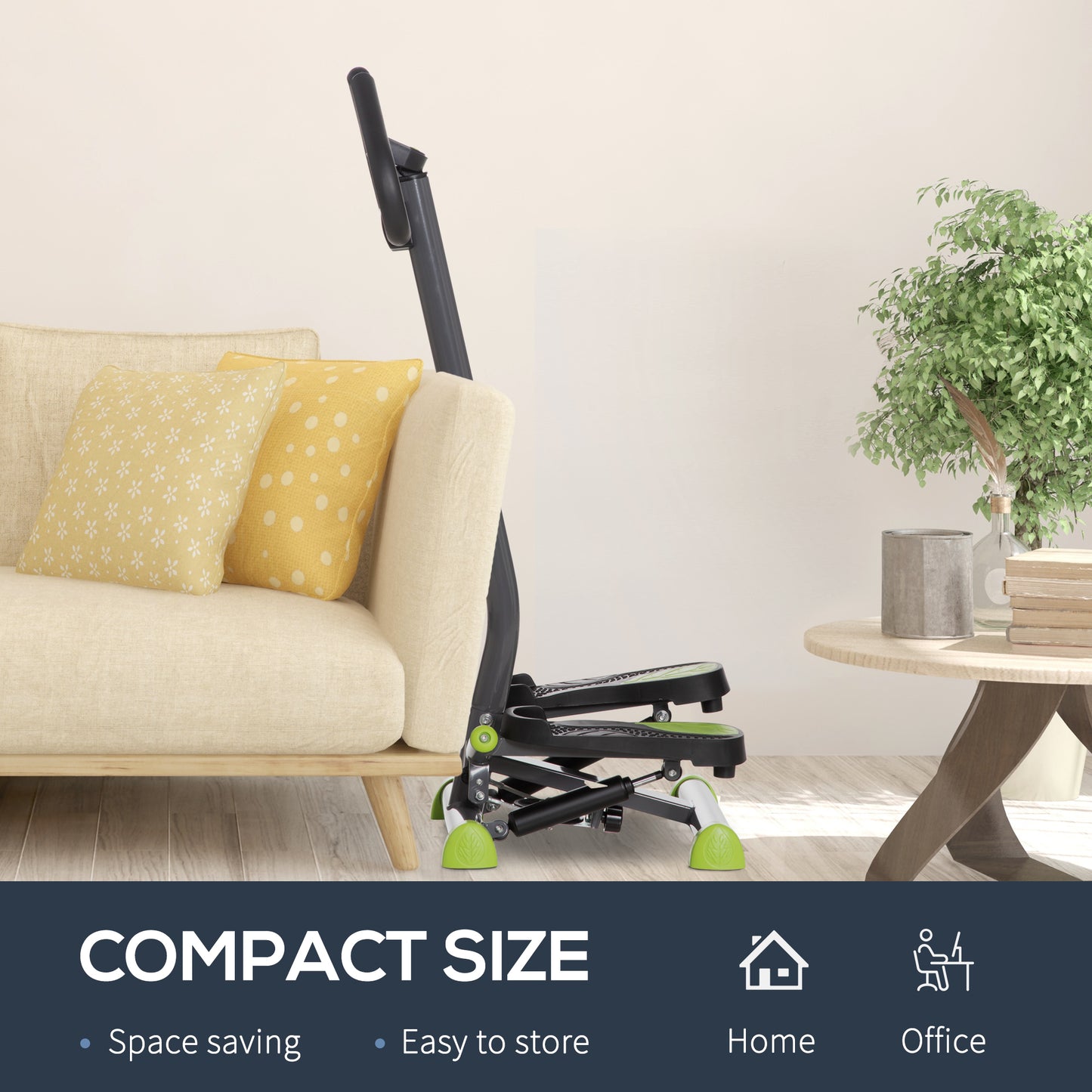 Adjustable Stepper Aerobic Ab Exercise Fitness Workout Machine with LCD Screen & Handlebars