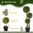 Decorative Artificial Plants Boxwood Ball Topiary Trees in Pot Fake Plants for Home Indoor Outdoor Decor, 90 cm