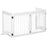 Freestanding Pet Gate 4 Panel Wooden Dog Barrier Folding Safety Fence with Support Feet up to 204cm Long 61cm Tall for Doorway Stairs White